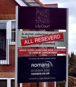 How worrying is it when an Estate Agent can't spell reserved