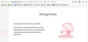 The initial explanation of OpenTable Points